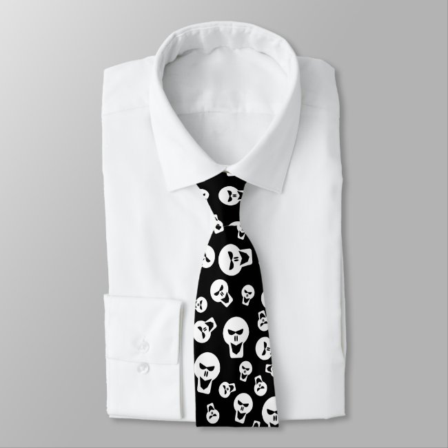 Skull Necktie For Men Halloween Novelty Tie Skulls