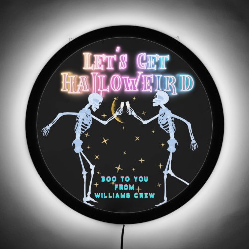 Skull Neon Halloween Halloweird Dancing Skeletons LED Sign