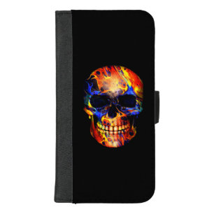 SKULL NEON PAINT ABSTRACT iPhone 8/7 PLUS WALLET CASE