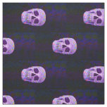 Skull Neon Purple Blue Gothic Day Of The Dead Fabric