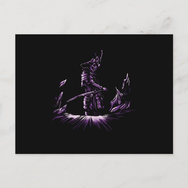 Skull Ninja Samurai Japan Kendo Katana Swords Gift Postcard (Front)