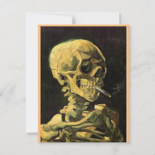 Skull of a Skeleton,Burning Cigarette, Van Gogh Thank You Card