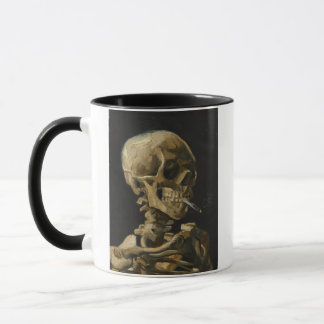 Skull of a Skeleton with a Burning Cigarette by Va Mug