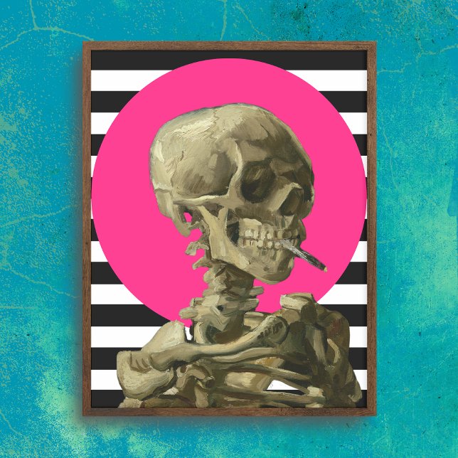Skull of a Skeleton with Burning Cigarette Poster (Creator Uploaded)