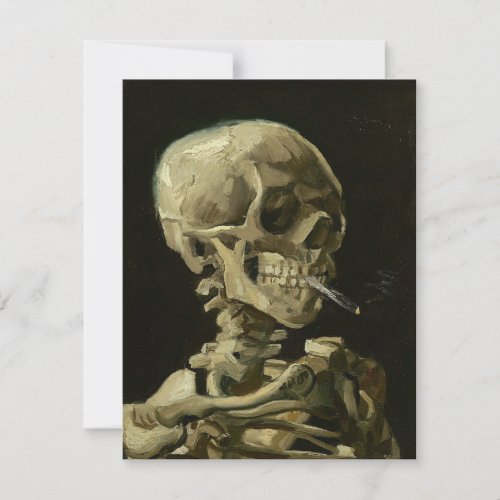 Skull of a Skeleton with Burning Cigarette Thank You Card