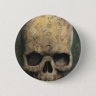 Skull of a witch button