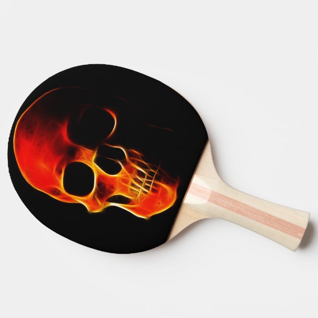 Skull of Flames Ping Pong Paddle (Side)