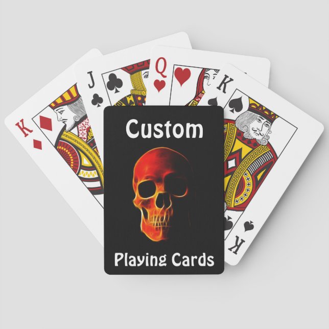 Skull of Flames Poker Cards Template (Back)