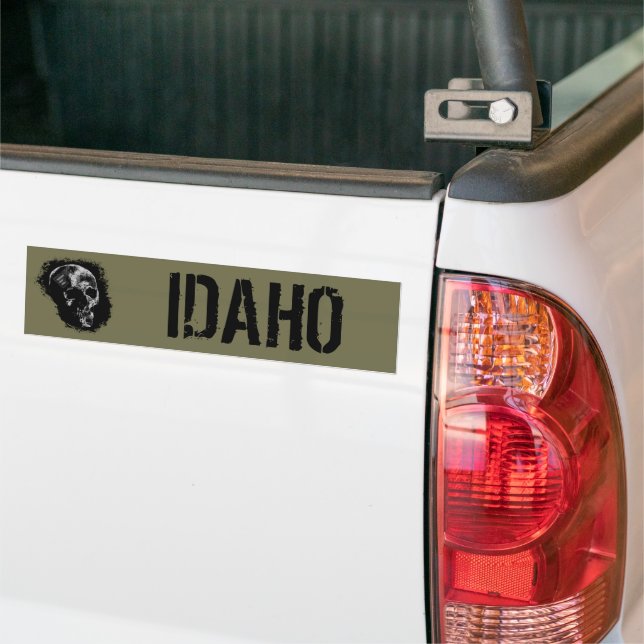 SKULL OF IDAHO BUMPER STICKER (On Truck)