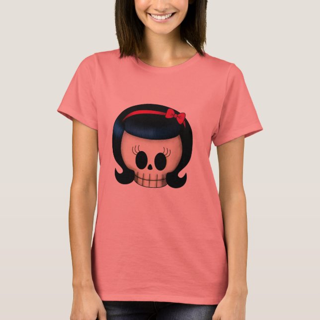 Skull of Rockabilly Girl T-Shirt (Front)