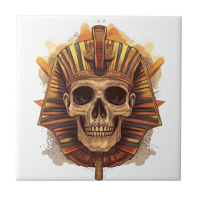 Skull of the Pharaoh Ceramic Tile (Front)