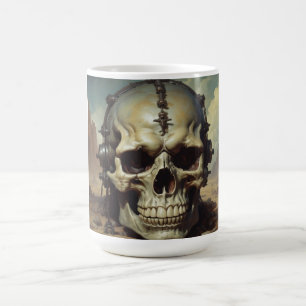 Skull Oil Painting Style Painting Illustration Coffee Mug