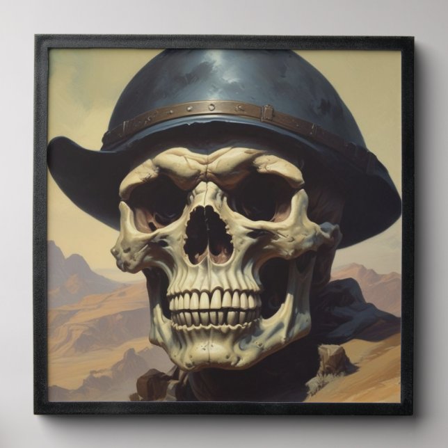 Skull Oil Painting Style Painting Illustration Peel And Stick Photo Tile (Front Set)