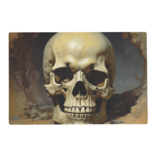 Skull Oil Painting Style Painting Illustration Placemat