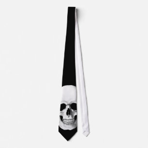 Skull on Black Neck Tie