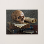 Skull on Books puzzle<br><div class="desc">Original image by freepik.com (used with license). See my store for more Halloween items.</div>