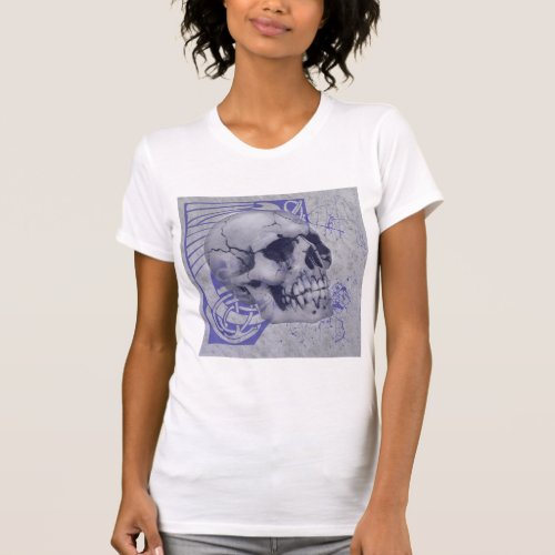 Skull on Celtic knotwork T_Shirt
