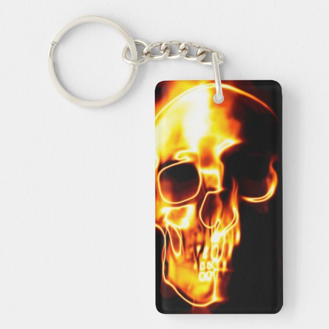 Skull on fire keychain (Front)