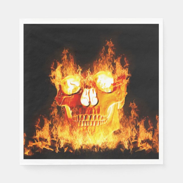 Skull on Fire Napkins (Front)