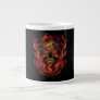 Skull on fire, vintage designe, Flaming Skull Giant Coffee Mug