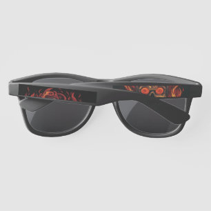 Skull on fire, vintage designe, Flaming Skull Sunglasses