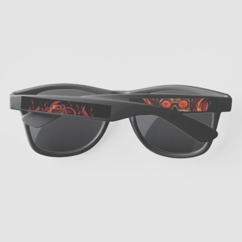 Skull on fire vintage designe Flaming Skull Sunglasses