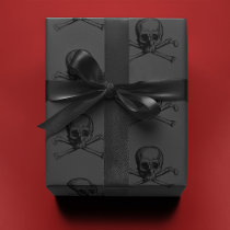 Skull on Gray | Wrapping Paper