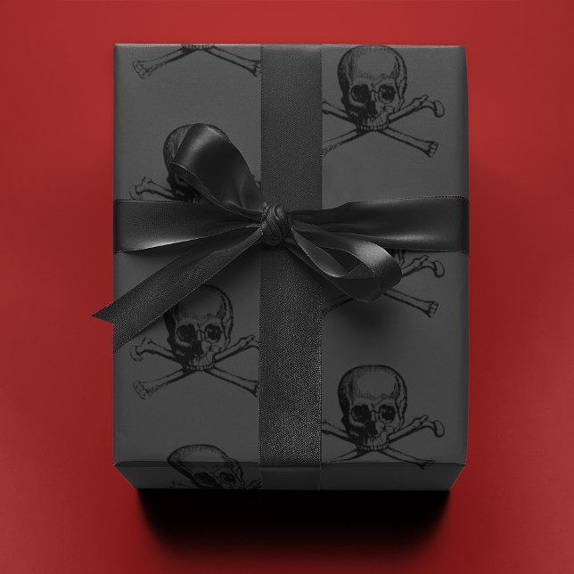 Skull on Gray |  Wrapping Paper (Creator Uploaded)