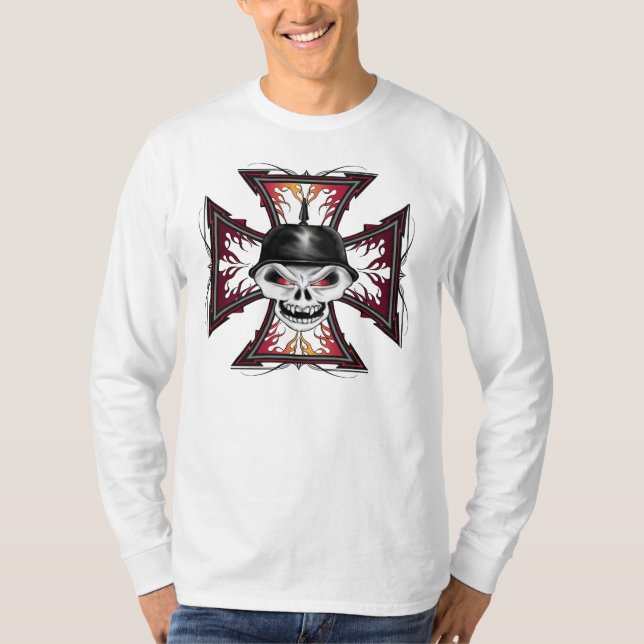 Skull on Iron Cross T-shirt (Front)