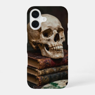 Skull on Old Books Dark Academia Case
