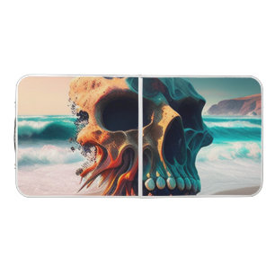 Skull on the beach beer pong table