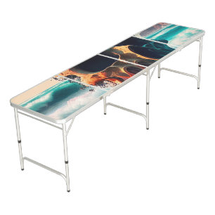 Skull on the beach beer pong table