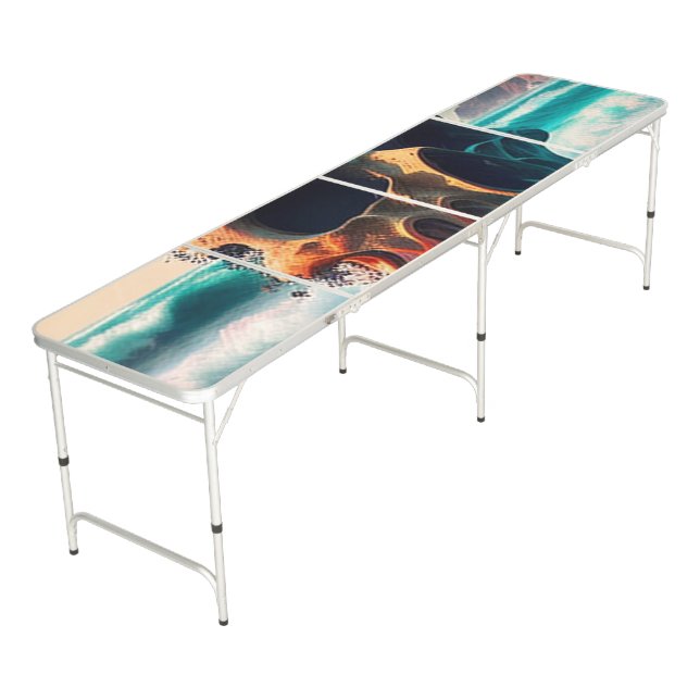 Skull on the beach beer pong table (Angled)