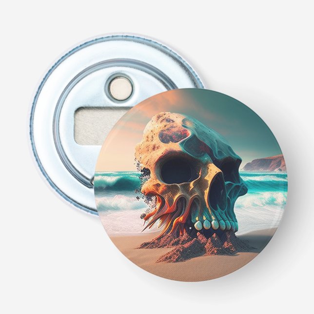 Skull on the Beach Bottle Opener (Front)