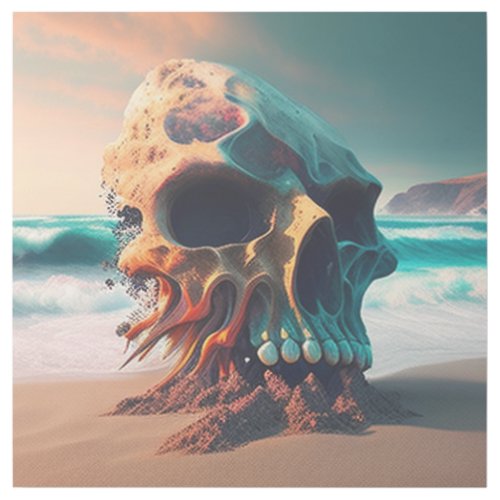 Skull on the beach gallery wrap