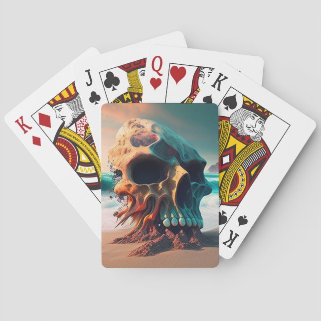 Skull on the beach poker cards (Back)