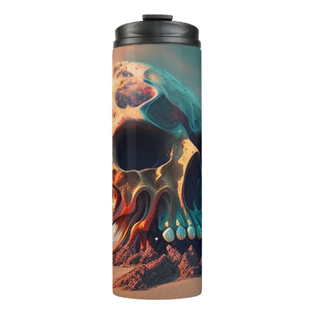Skull on the beach thermal tumbler (Front)