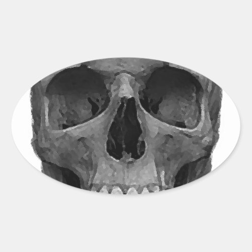 Skull Oval Sticker