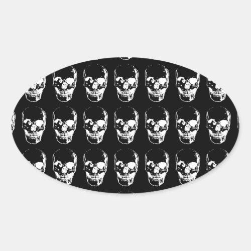 Skull Oval Sticker