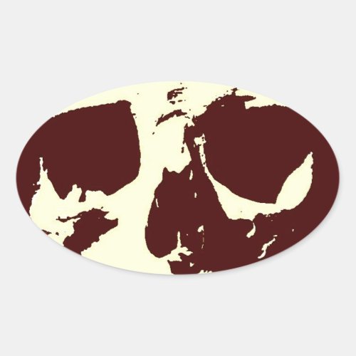 Skull Oval Sticker