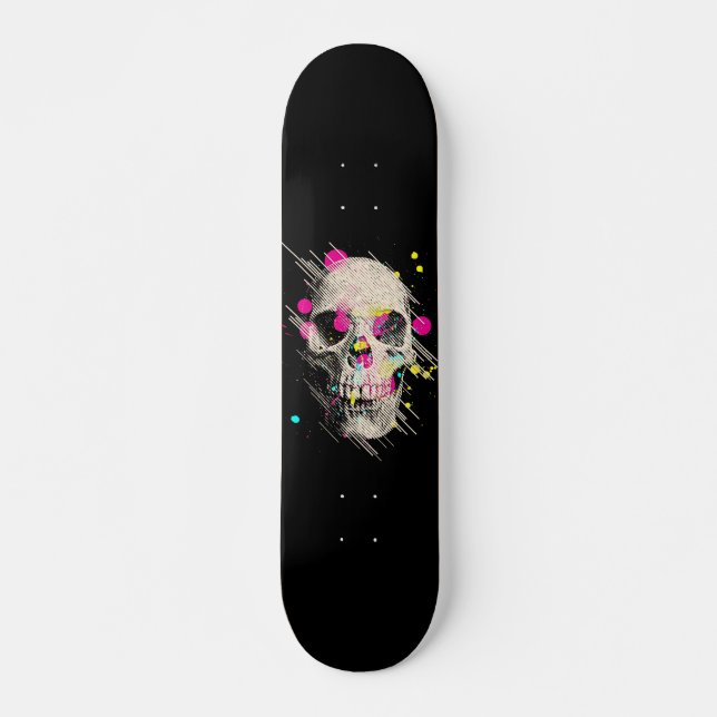 skull paint skateboard deck (Front)