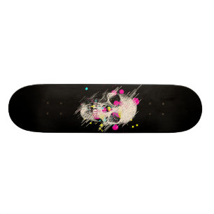 skull paint skateboard deck