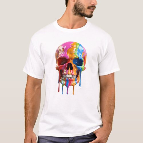 Skull Paint Splash T_Shirt