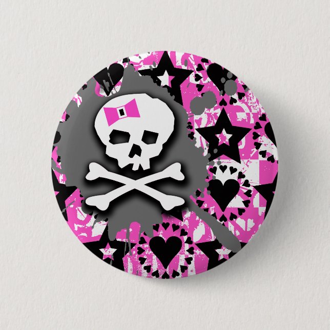 Skull Paint Splatter Button (Front)