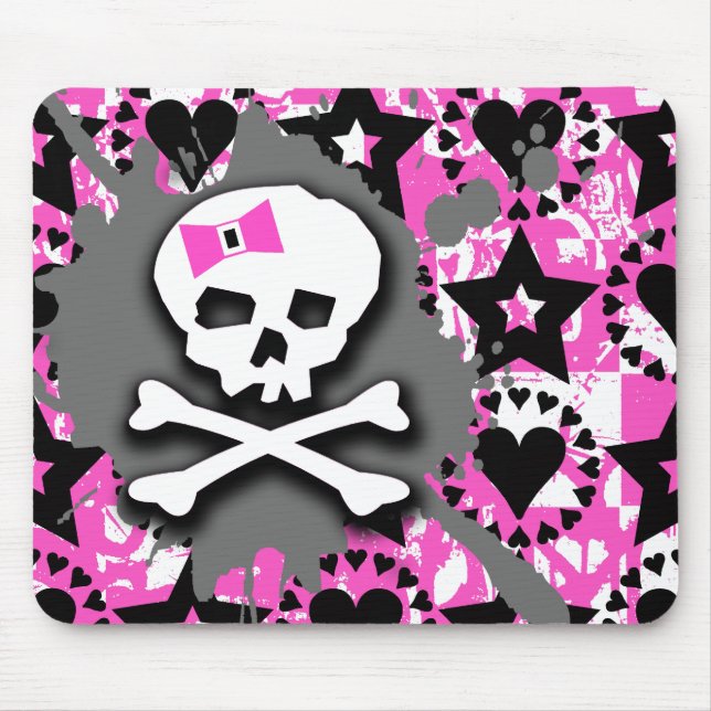 Skull Paint Splatter Mouse Pad (Front)
