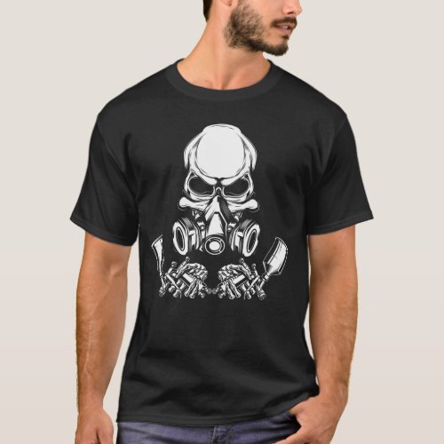 Skull Painter Car Painting T_Shirt
