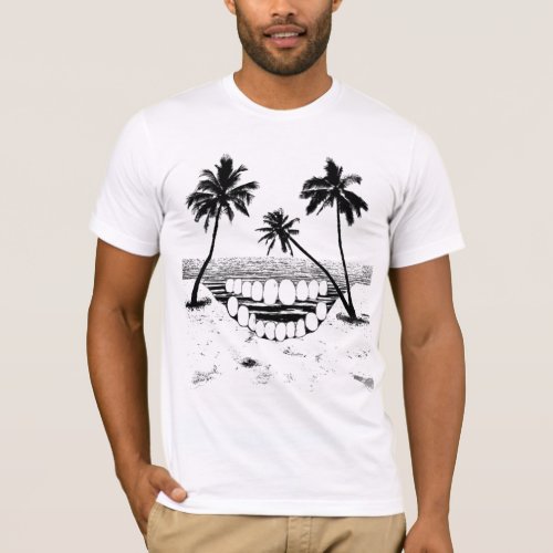 Skull Palm Tree T_Shirt