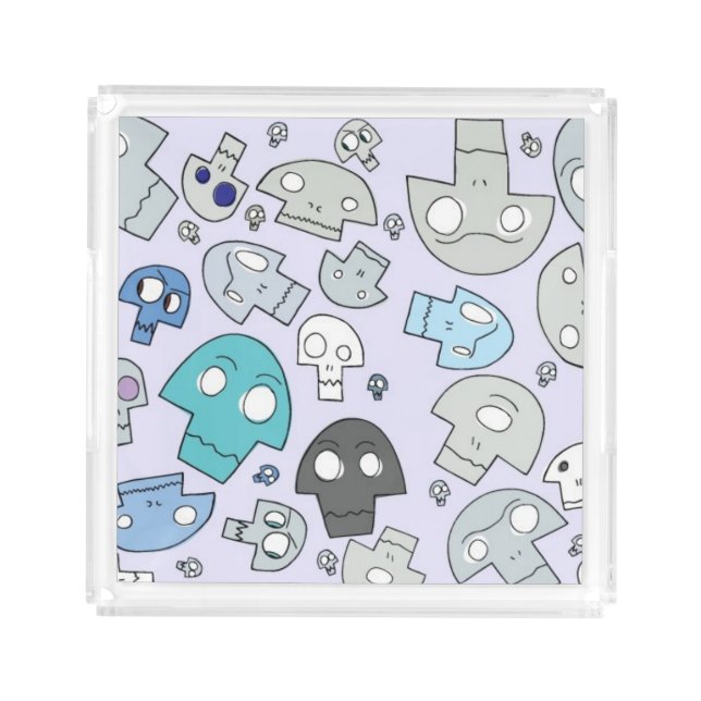 Skull Pattern Acrylic Tray (Front)