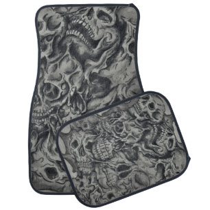 skull pattern car floor mat
