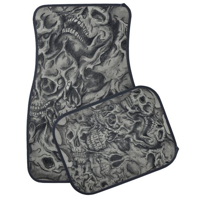 skull pattern car floor mat (Set)